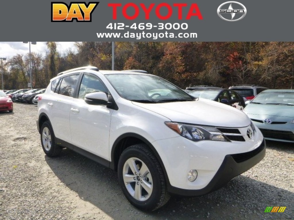 2013 RAV4 XLE AWD - Super White / Ash photo #1