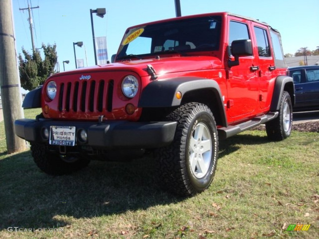 2009 Wrangler Unlimited X 4x4 - Flame Red / Dark Slate Gray/Medium Slate Gray photo #1