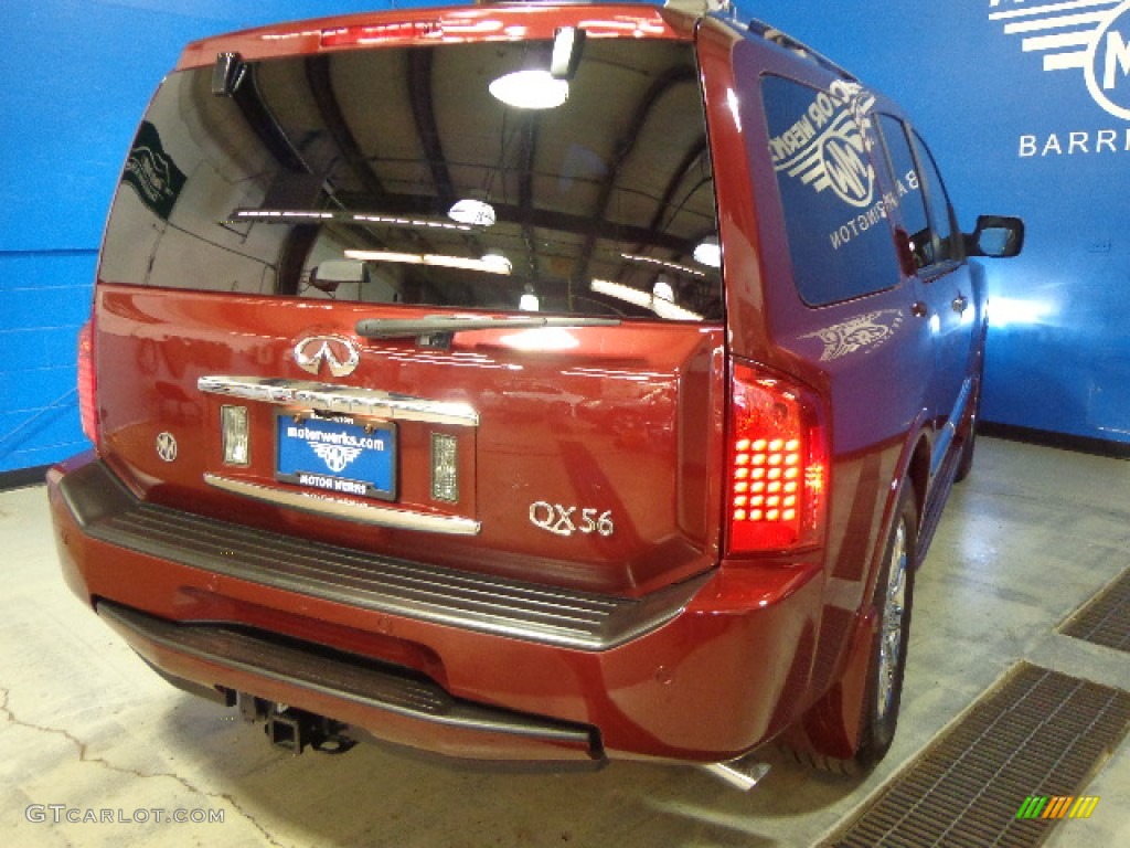 2010 QX 56 4WD - Deep Garnet Red / Wheat photo #9