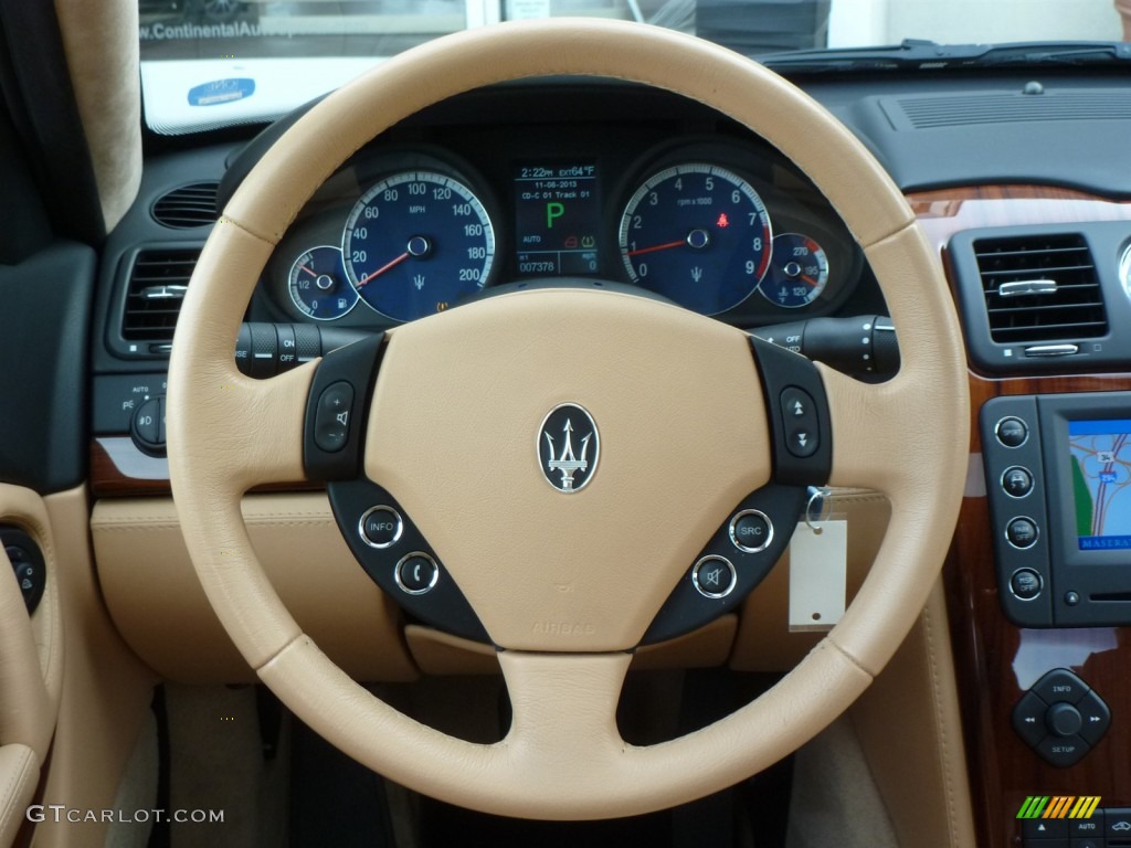 2008 Maserati Quattroporte Standard Quattroporte Model Beige Steering Wheel Photo #87789614