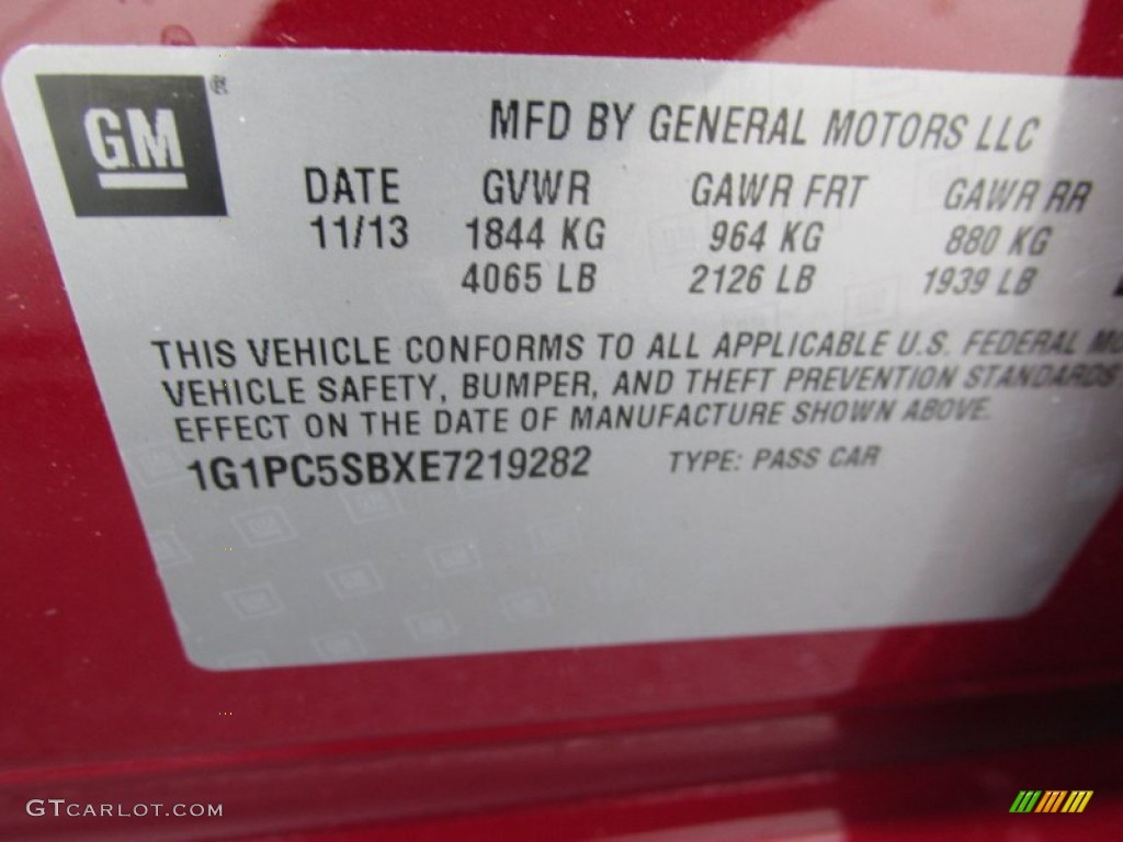 2014 Cruze LT - Crystal Red Tintcoat / Jet Black photo #19