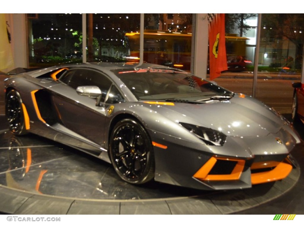 2013 Aventador LP 700-4 - Grigio Antares (Grey Metallic) / Nero Ade photo #3