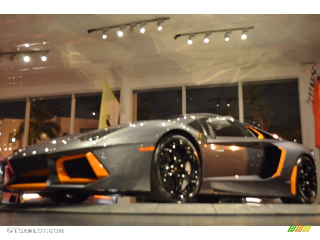 2013 Aventador LP 700-4 - Grigio Antares (Grey Metallic) / Nero Ade photo #12