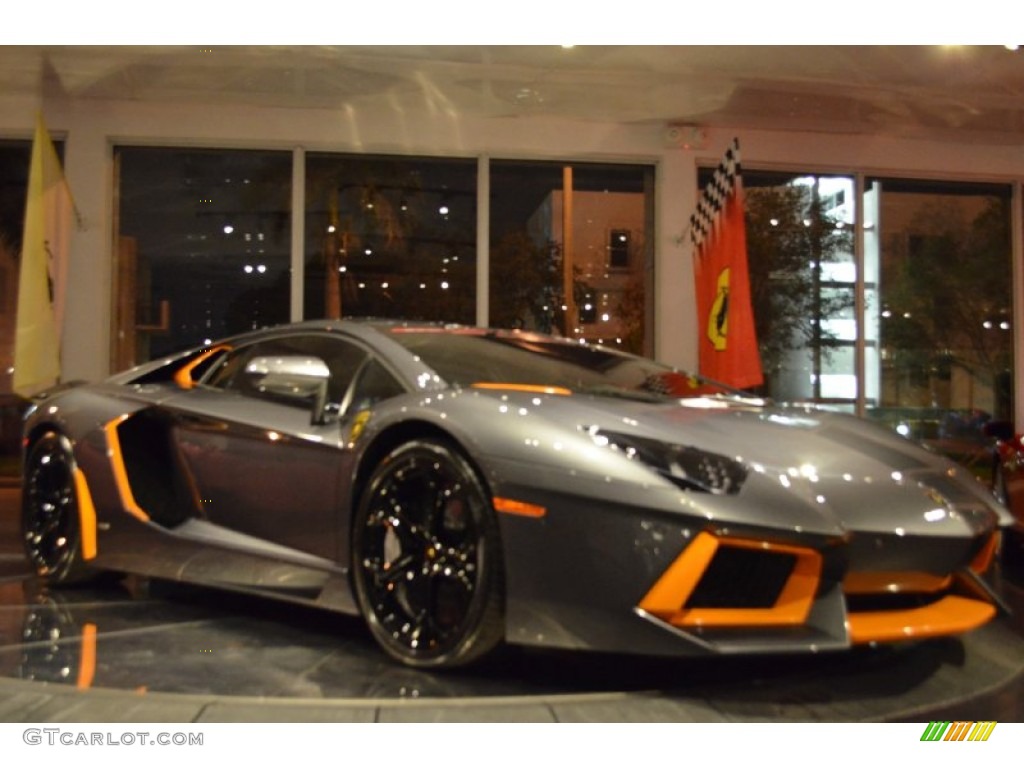 2013 Aventador LP 700-4 - Grigio Antares (Grey Metallic) / Nero Ade photo #16