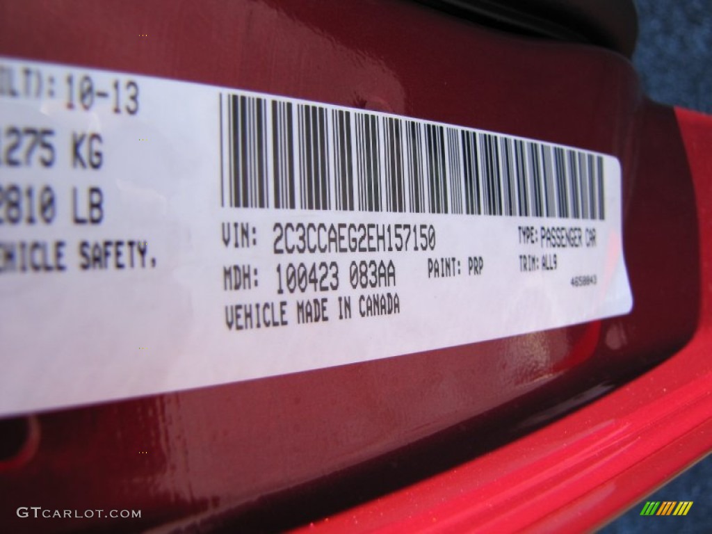 2014 300 Color Code PRP for Deep Cherry Red Crystal Pearl Photo #87799471