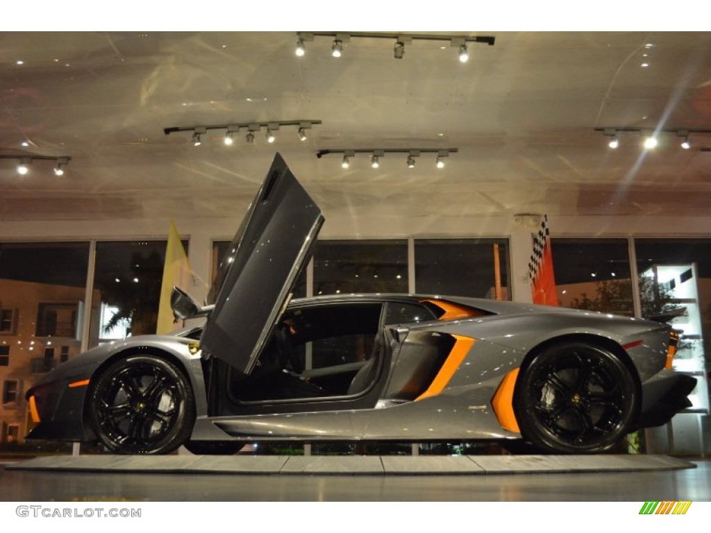 2013 Aventador LP 700-4 - Grigio Antares (Grey Metallic) / Nero Ade photo #46