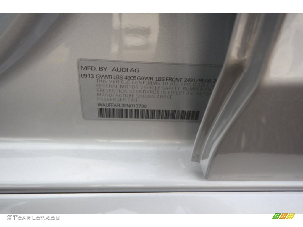 2014 A4 2.0T quattro Sedan - Ice Silver Metallic / Titanium Grey photo #36