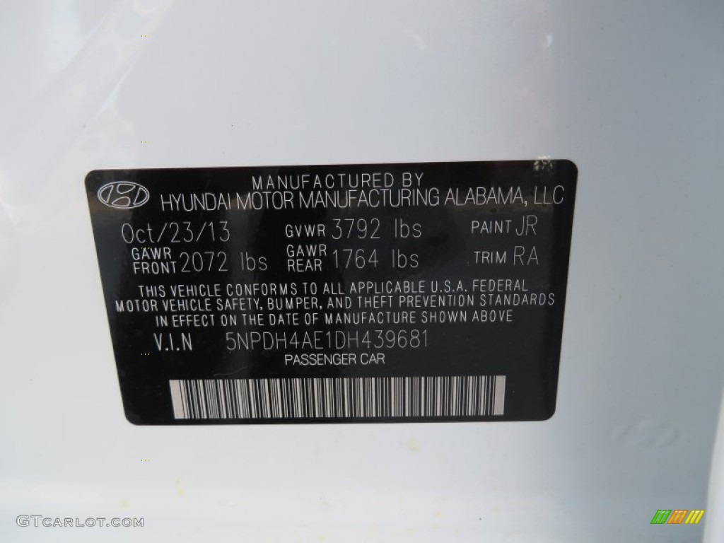 2013 Elantra GLS - Shimmering White / Gray photo #32