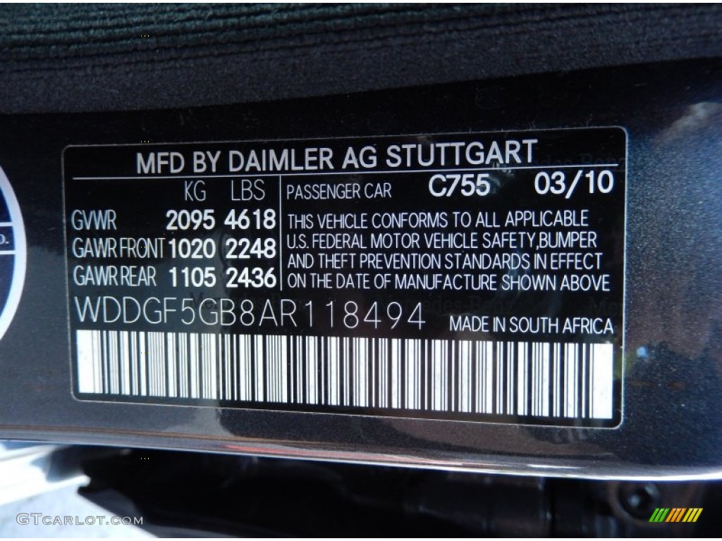 2010 C Color Code 755 for Steel Grey Metallic Photo #87810553
