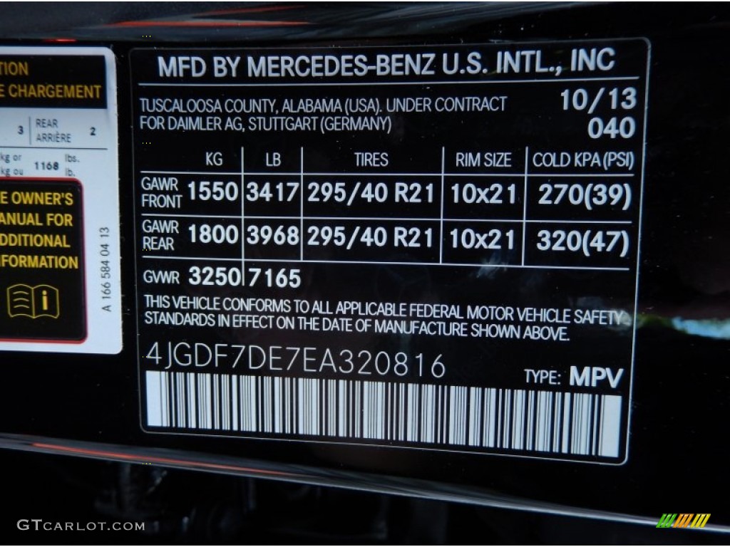 2014 GL Color Code 040 for Black Photo #87814771