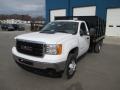 Summit White - Sierra 3500HD Regular Cab Stake Truck Photo No. 3