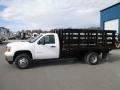 Summit White - Sierra 3500HD Regular Cab Stake Truck Photo No. 4