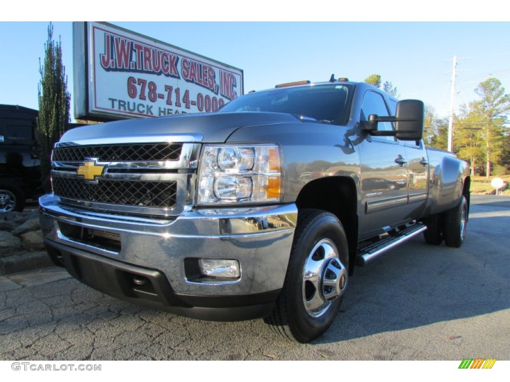 2012 Silverado 3500HD LTZ Crew Cab 4x4 Dually - Mocha Steel Metallic / Ebony photo #1