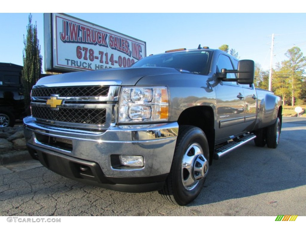 2012 Silverado 3500HD LTZ Crew Cab 4x4 Dually - Mocha Steel Metallic / Ebony photo #1