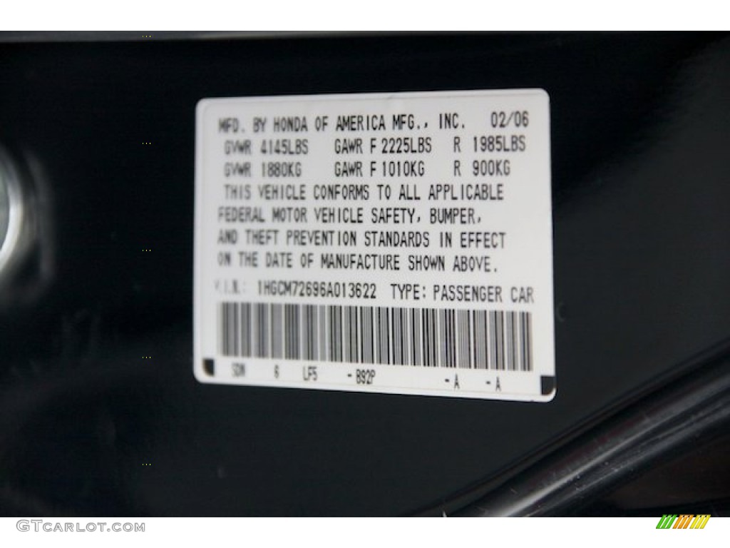 2006 Accord EX-L Coupe - Nighthawk Black Pearl / Black photo #27