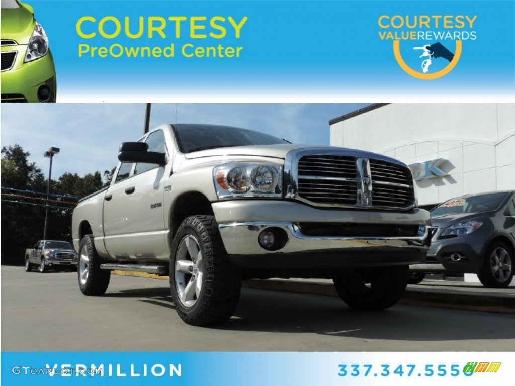 2008 Ram 1500 Laramie Quad Cab 4x4 - Bright Silver Metallic / Medium Slate Gray photo #1