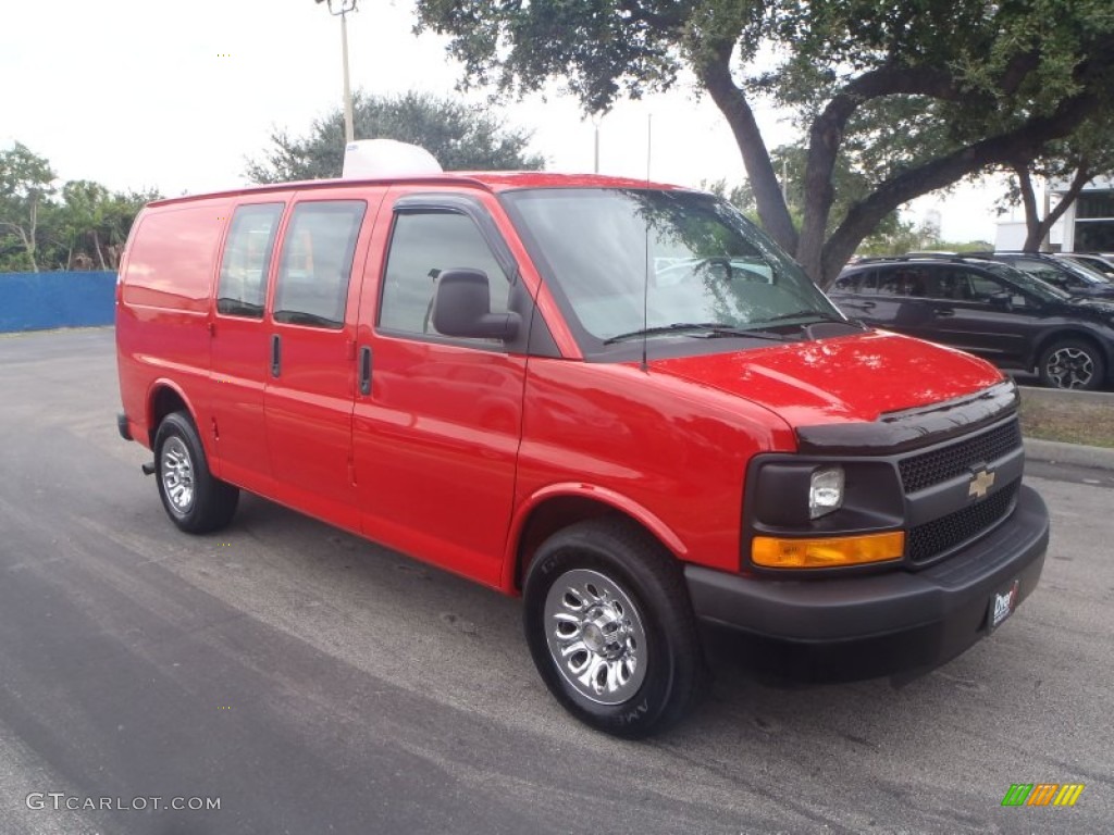 2013 Express 1500 Cargo Van - Victory Red / Medium Pewter photo #1
