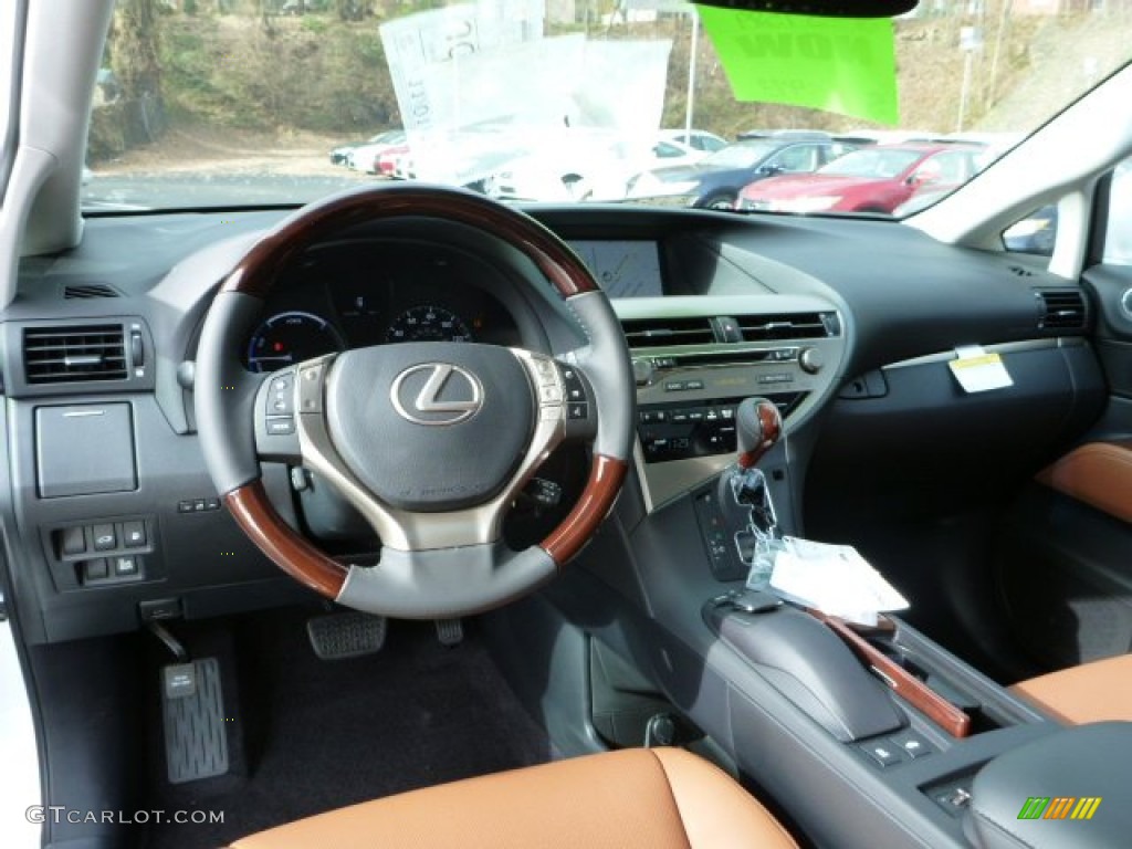 Saddle Tan Interior 2014 Lexus RX 450h AWD Photo #87829111