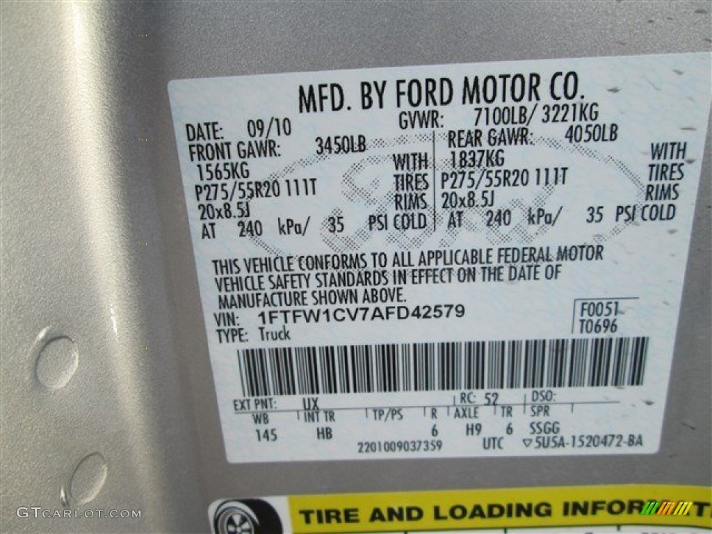 2010 F150 Lariat SuperCrew - Ingot Silver Metallic / Black photo #14