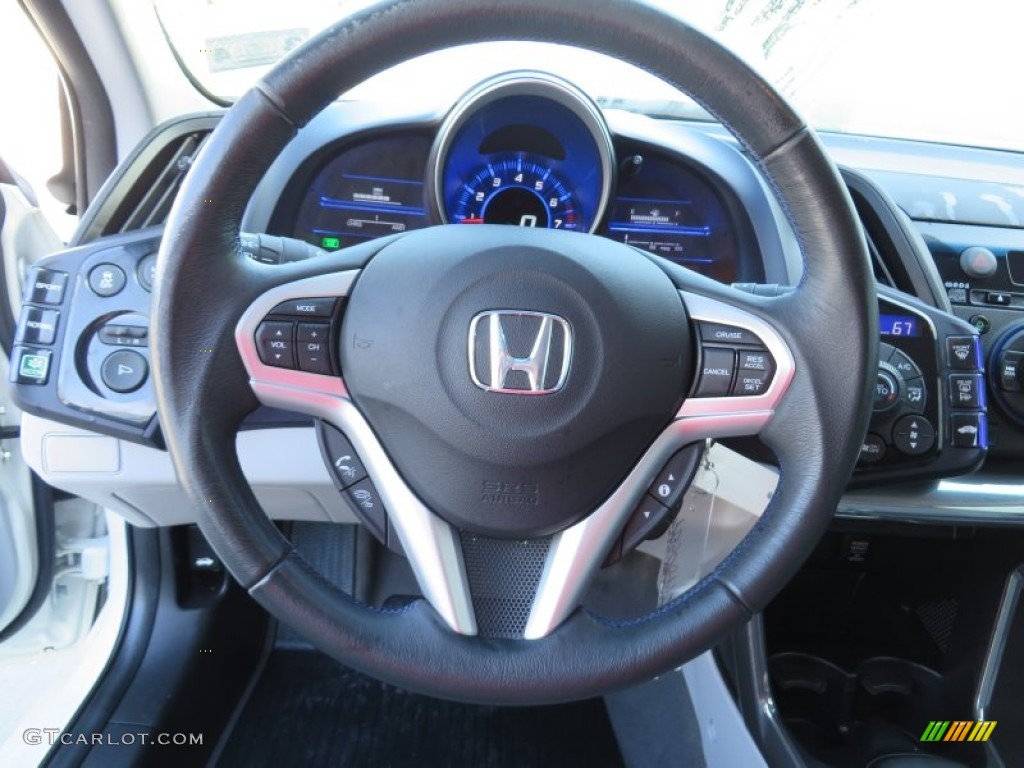 2011 Honda CR-Z EX Sport Hybrid Gray Fabric Steering Wheel Photo #87832025