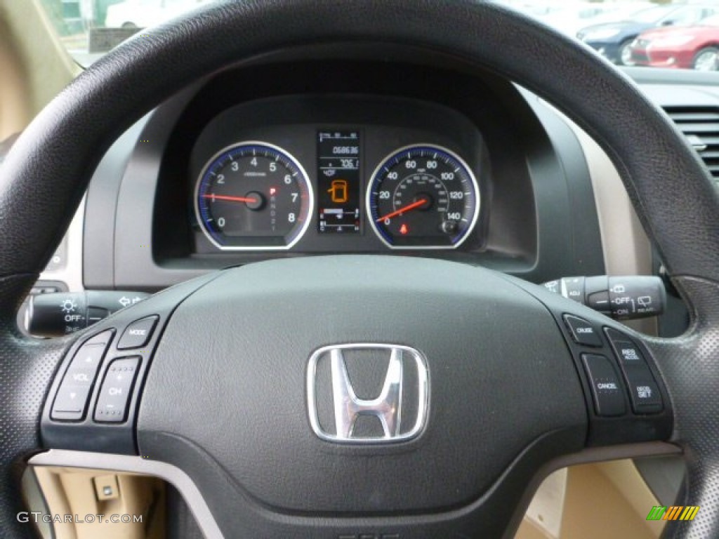 2008 Honda CR-V EX 4WD Ivory Steering Wheel Photo #87833646