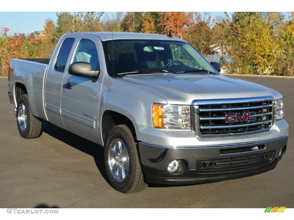 2013 Sierra 1500 SLE Extended Cab 4x4 - Quicksilver Metallic / Ebony photo #1
