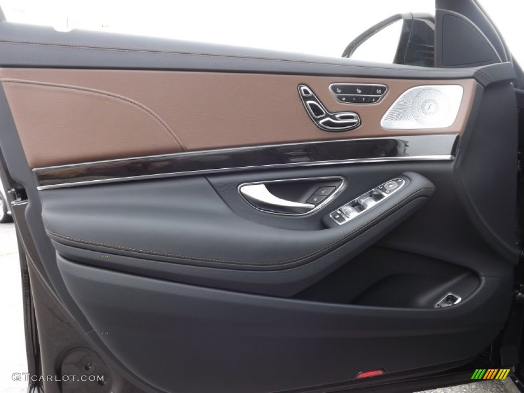 2014 Mercedes-Benz S 550 Sedan Edition 1 Nut Brown/Black Door Panel Photo #87839105