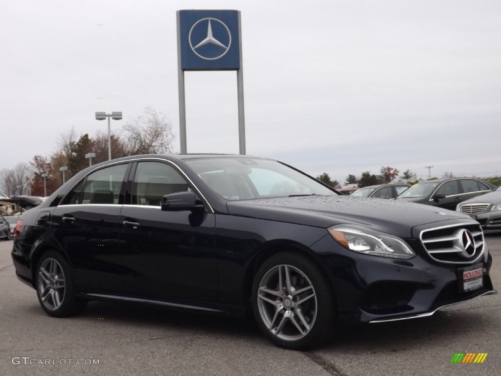 2014 E 350 4Matic Sedan - Lunar Blue Metallic / Silk Beige/Espresso Brown photo #3