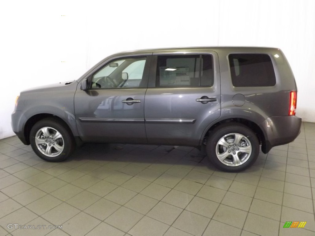 2014 Pilot EX-L - Modern Steel Metallic / Gray photo #8