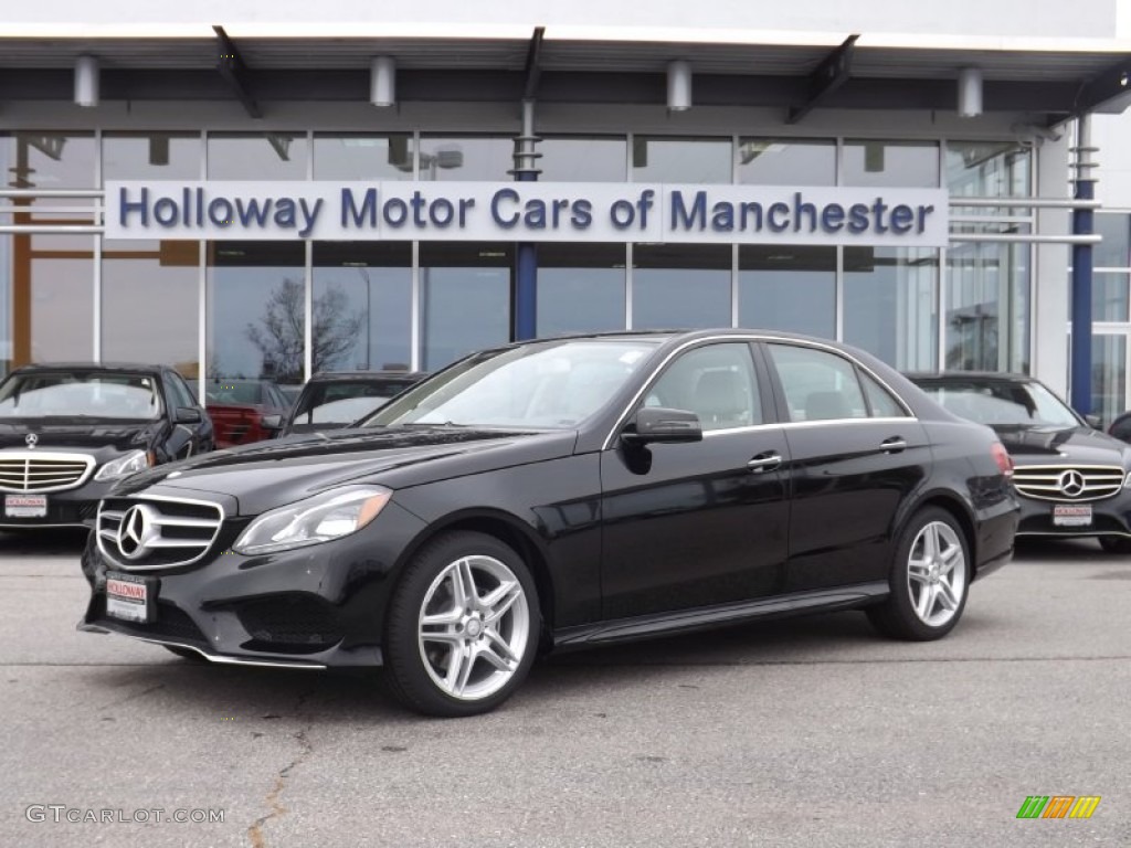 2014 E 350 4Matic Sport Sedan - Black / Silk Beige/Espresso Brown photo #1