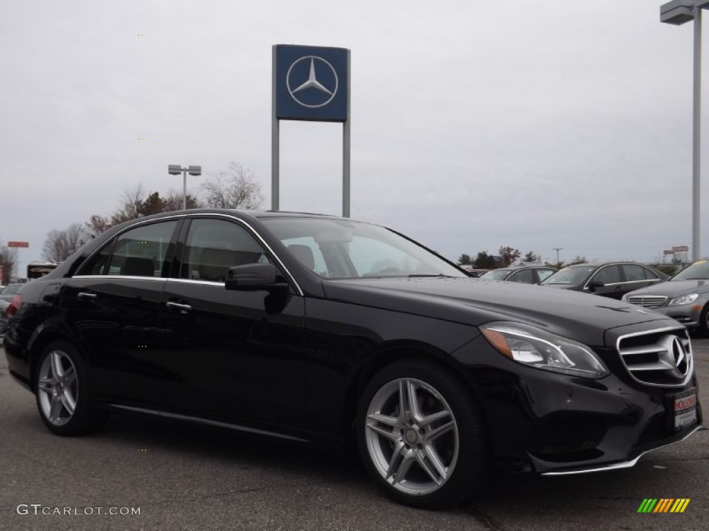2014 E 350 4Matic Sport Sedan - Black / Silk Beige/Espresso Brown photo #3