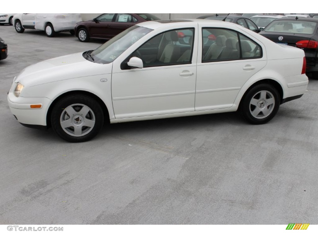 2002 Jetta GLS 1.8T Sedan - Cool White / Beige photo #4