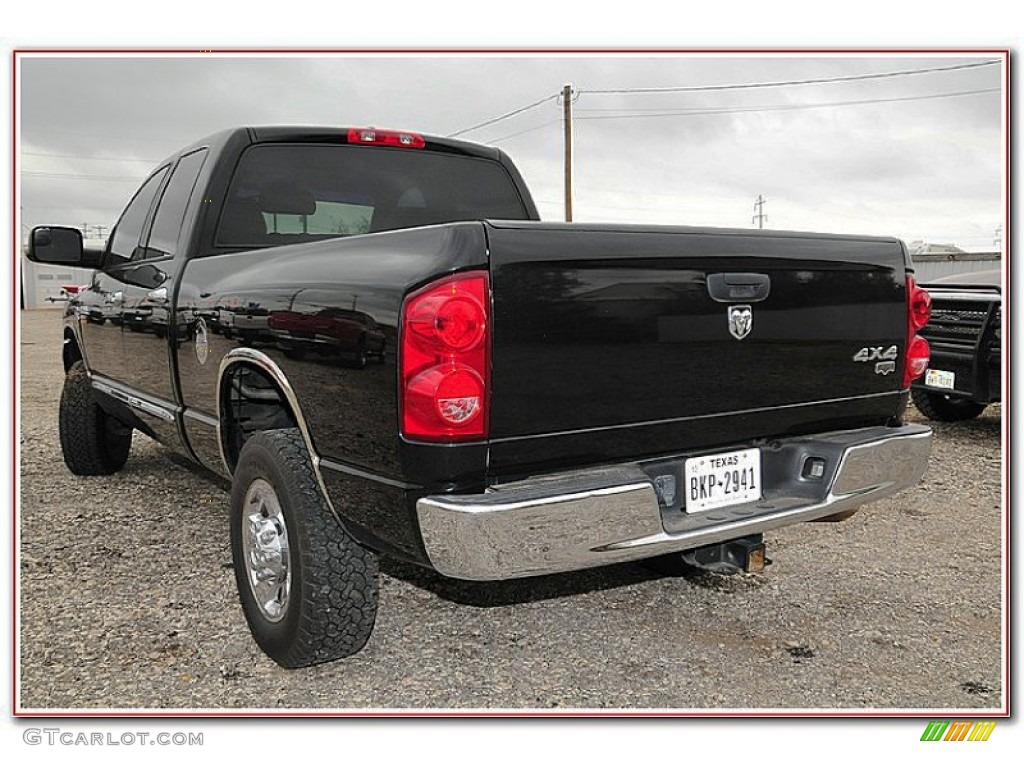 2007 Ram 2500 Laramie Quad Cab 4x4 - Brilliant Black / Medium Slate Gray photo #3