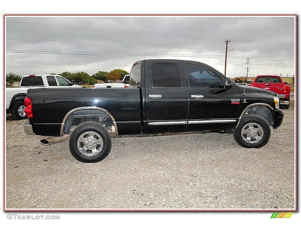 2007 Ram 2500 Laramie Quad Cab 4x4 - Brilliant Black / Medium Slate Gray photo #9