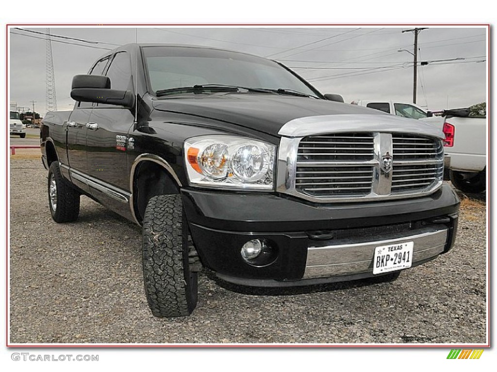 2007 Ram 2500 Laramie Quad Cab 4x4 - Brilliant Black / Medium Slate Gray photo #11