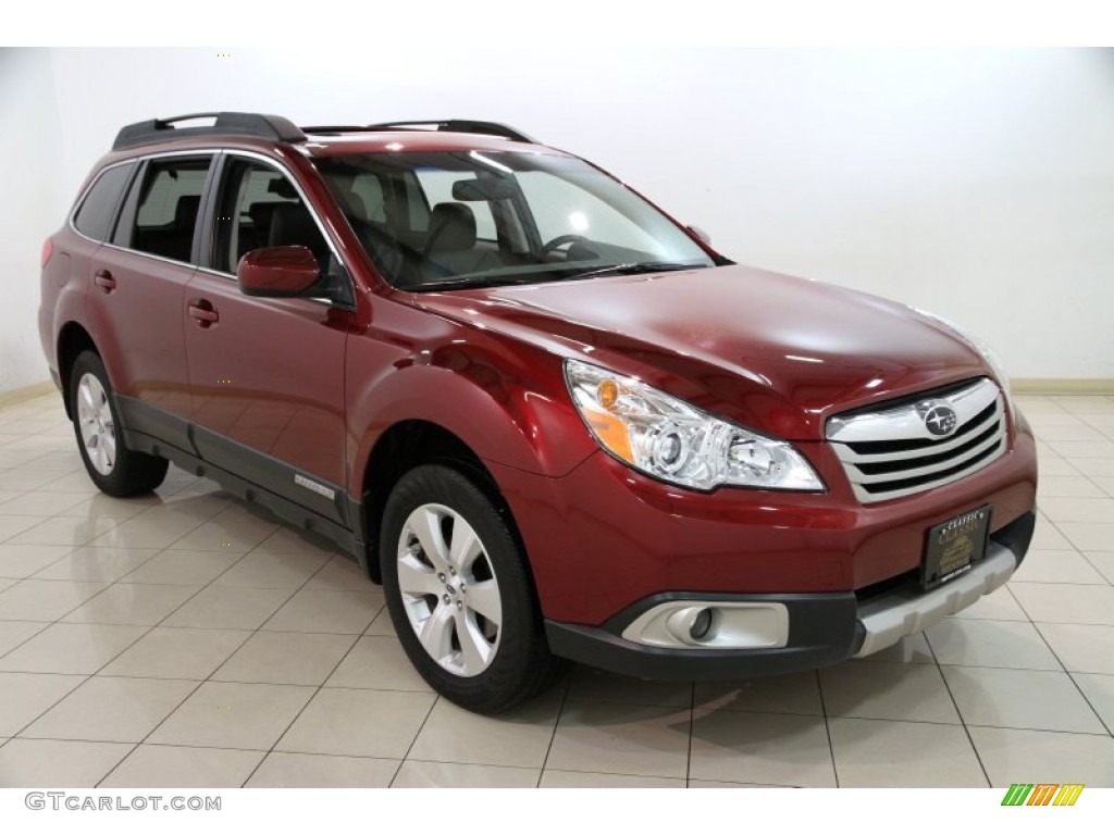 2012 Outback 3.6R Limited - Ruby Red Pearl / Off Black photo #1