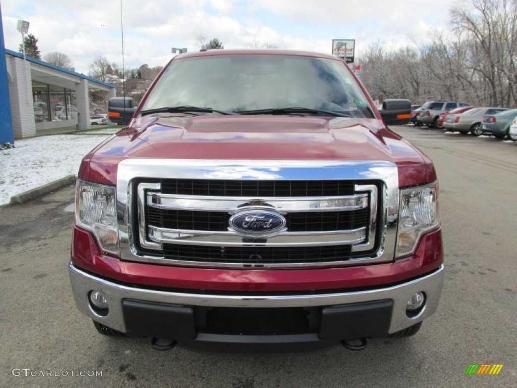 2013 F150 XLT SuperCab 4x4 - Ruby Red Metallic / Steel Gray photo #11