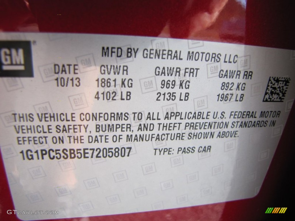 2014 Cruze LT - Crystal Red Tintcoat / Jet Black photo #16