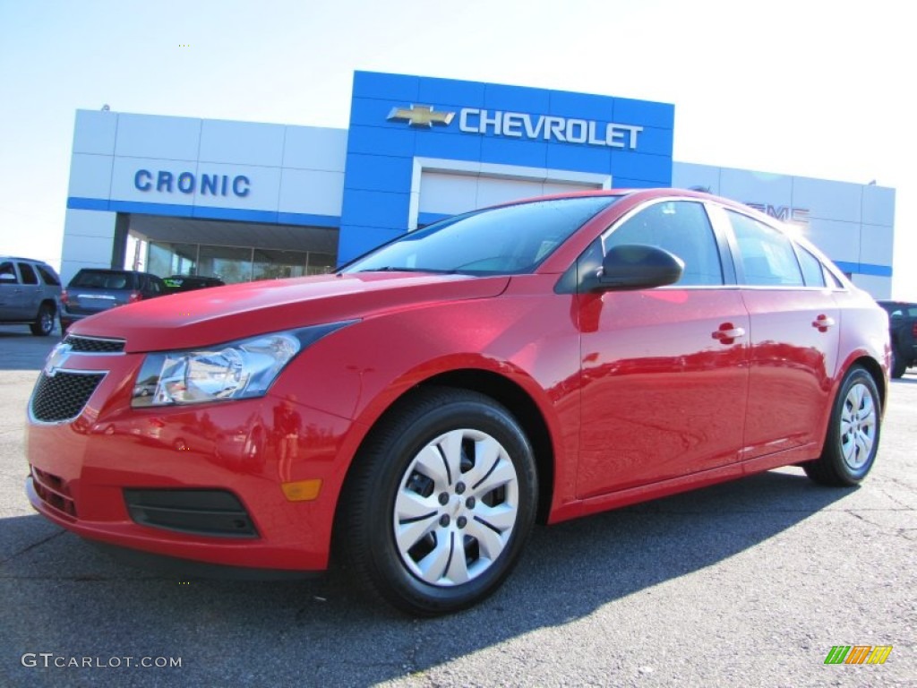2014 Cruze LS - Red Hot / Jet Black/Medium Titanium photo #3