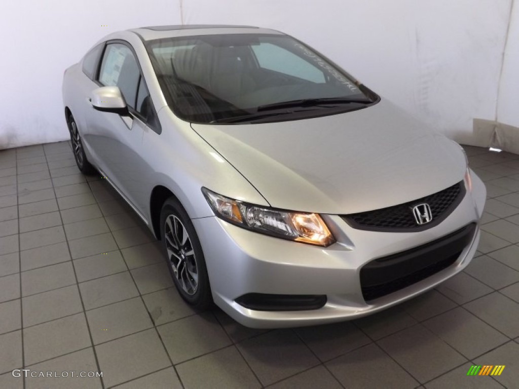 2013 Civic EX Coupe - Alabaster Silver Metallic / Gray photo #1