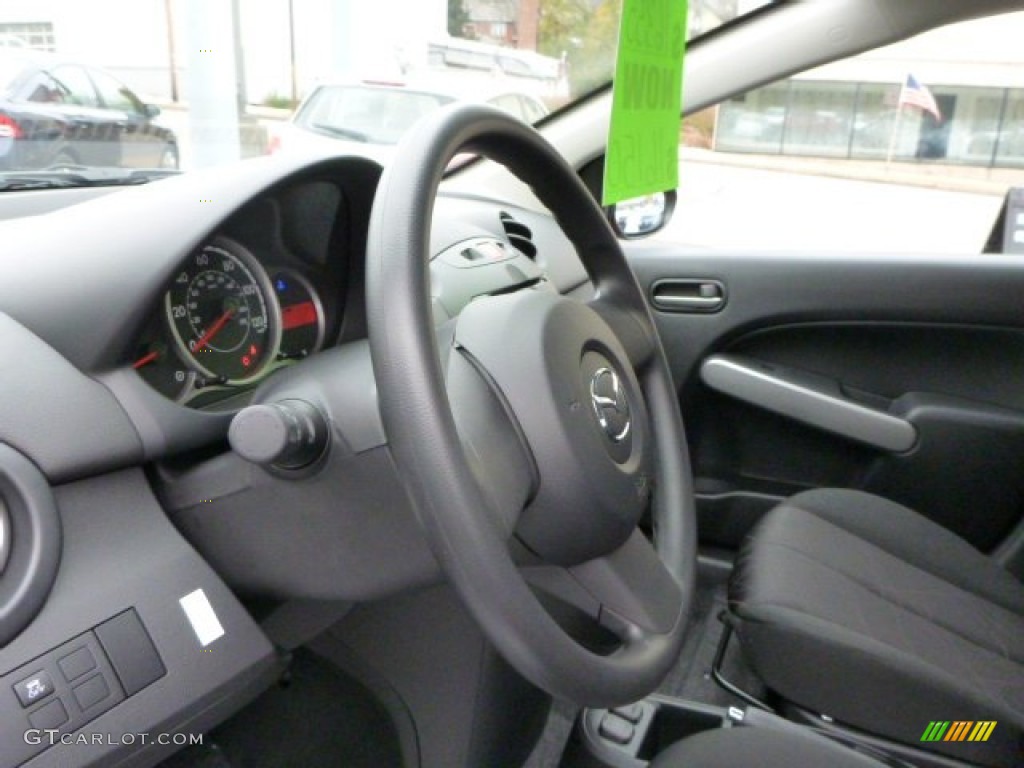 2014 Mazda Mazda2 Sport Black Steering Wheel Photo #87853547