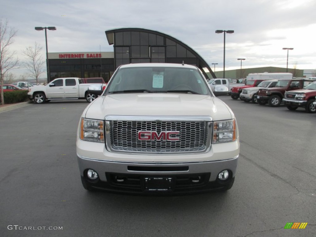 2012 Sierra 1500 SLT Crew Cab 4x4 - White Diamond Tricoat / Very Dark Cashmere/Light Cashmere photo #8