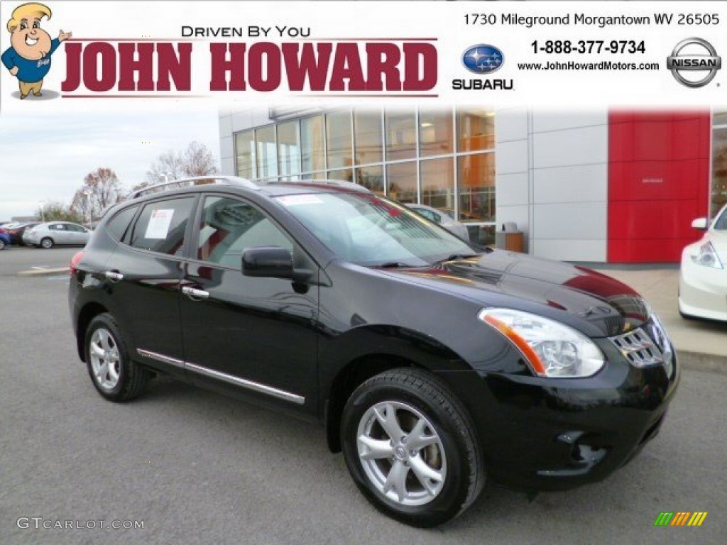 2011 Rogue SV AWD - Wicked Black / Gray photo #1