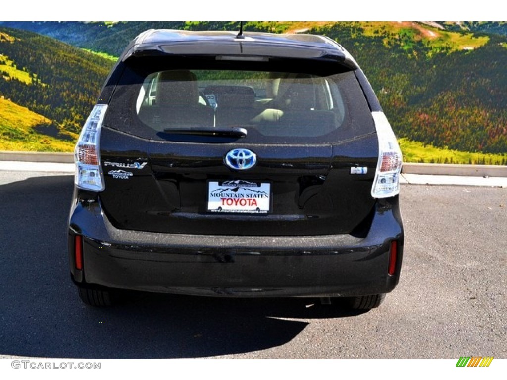 2014 Prius v Two - Black / Bisque photo #4