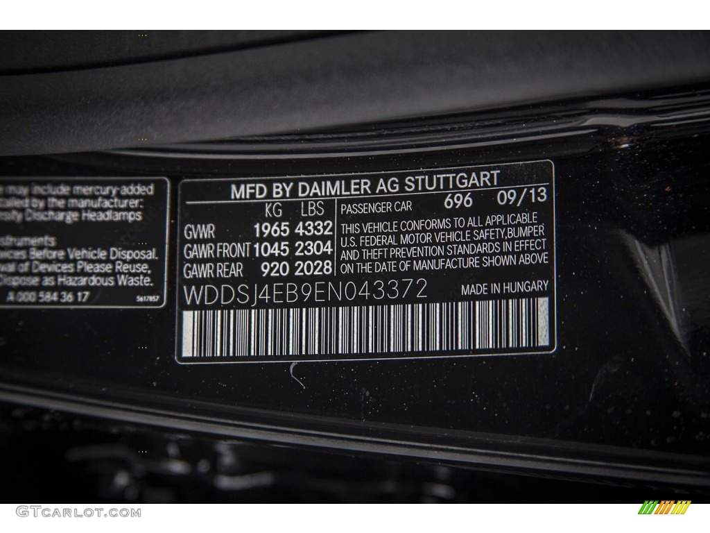 2014 CLA Color Code 696 for Night Black Photo #87865543
