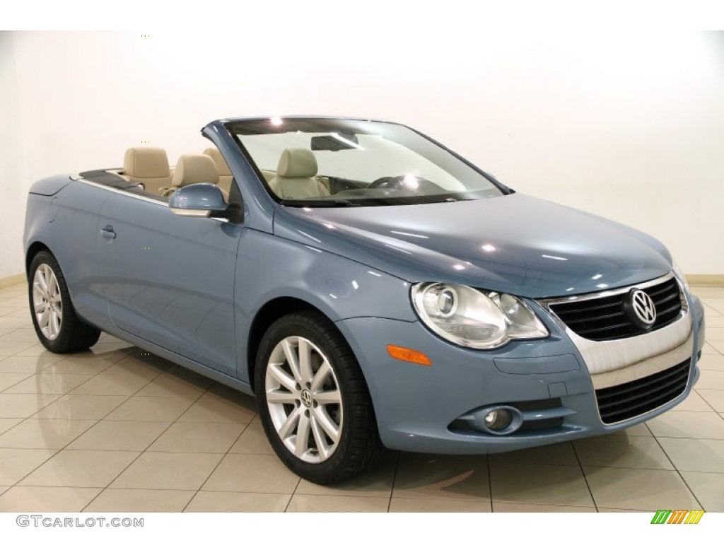 2007 Eos 2.0T - Eismeer Blue Metallic / Cornsilk Beige photo #1