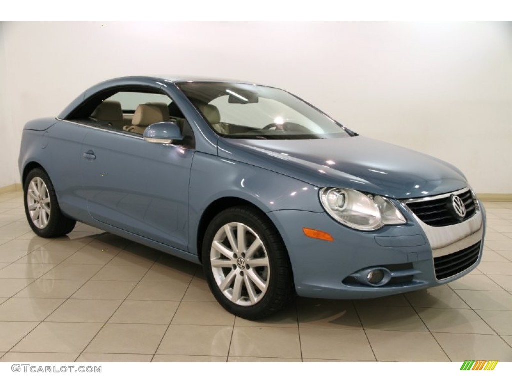 2007 Eos 2.0T - Eismeer Blue Metallic / Cornsilk Beige photo #2
