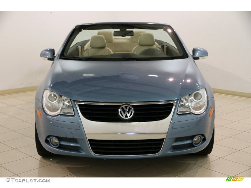 2007 Eos 2.0T - Eismeer Blue Metallic / Cornsilk Beige photo #3