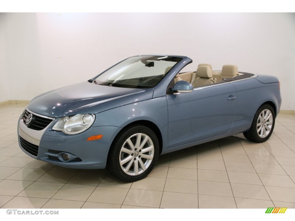 2007 Eos 2.0T - Eismeer Blue Metallic / Cornsilk Beige photo #4