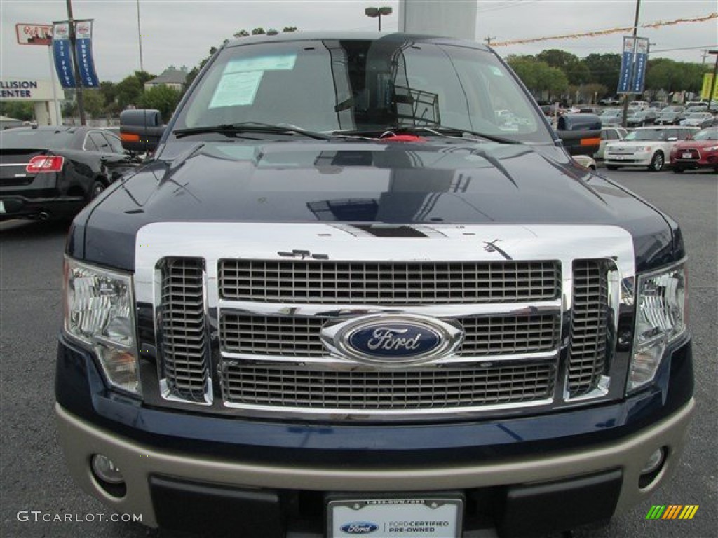 2010 F150 Lariat SuperCrew 4x4 - Dark Blue Pearl Metallic / Medium Stone photo #2